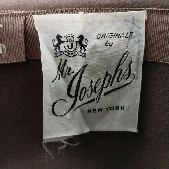 Mr Josephs Original Brown Fedora Felt Coche Hat w Multicolor Feathers New York main image 6